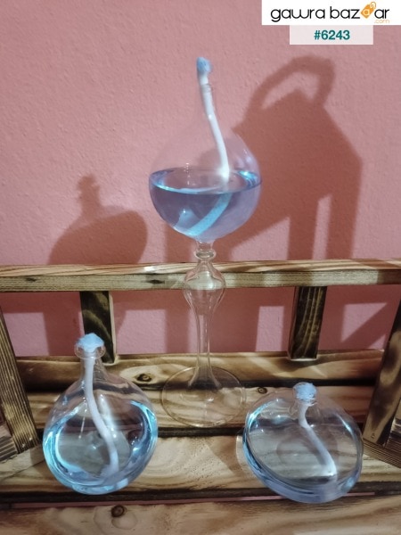 3 مصباح زيت زجاجي من Hürrem (هدية زيت قنديل)