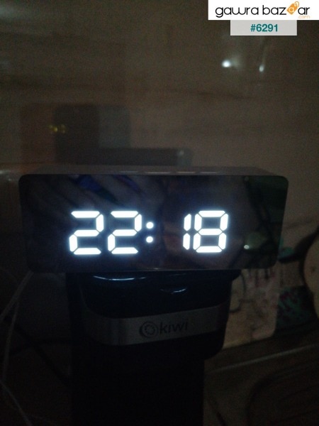 W561 الرقمية ترمومتر LED معكوسة منبه ساعة مكتب بيضاء