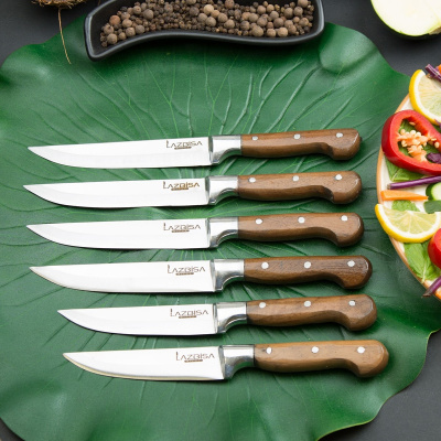 طقم سكاكين مطبخ - سكاكين خبز اللحوم والفواكه والخضروات - 6 قطع (1-2-3)