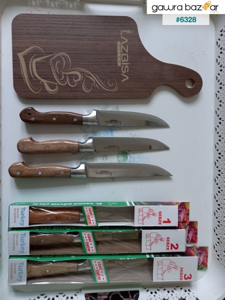 طقم سكاكين مطبخ - سكاكين خبز اللحوم والفواكه والخضروات - 6 قطع (1-2-3)