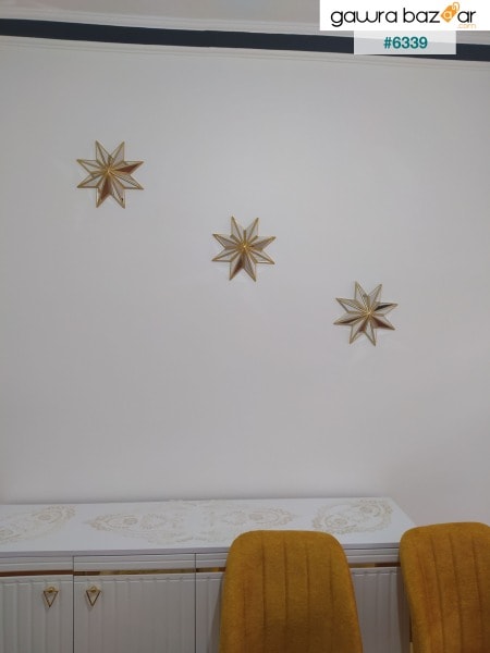 ديكور المنزل 3 نجوم زخرفة الحائط الذهب 30 سم