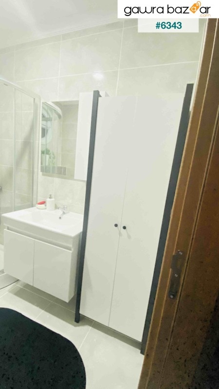 خزانة مطبخ متعددة الأغراض DL1 60x180 سم ، خزانة حمام ، خزانة مكتب ، خزانة شرفة - أبيض