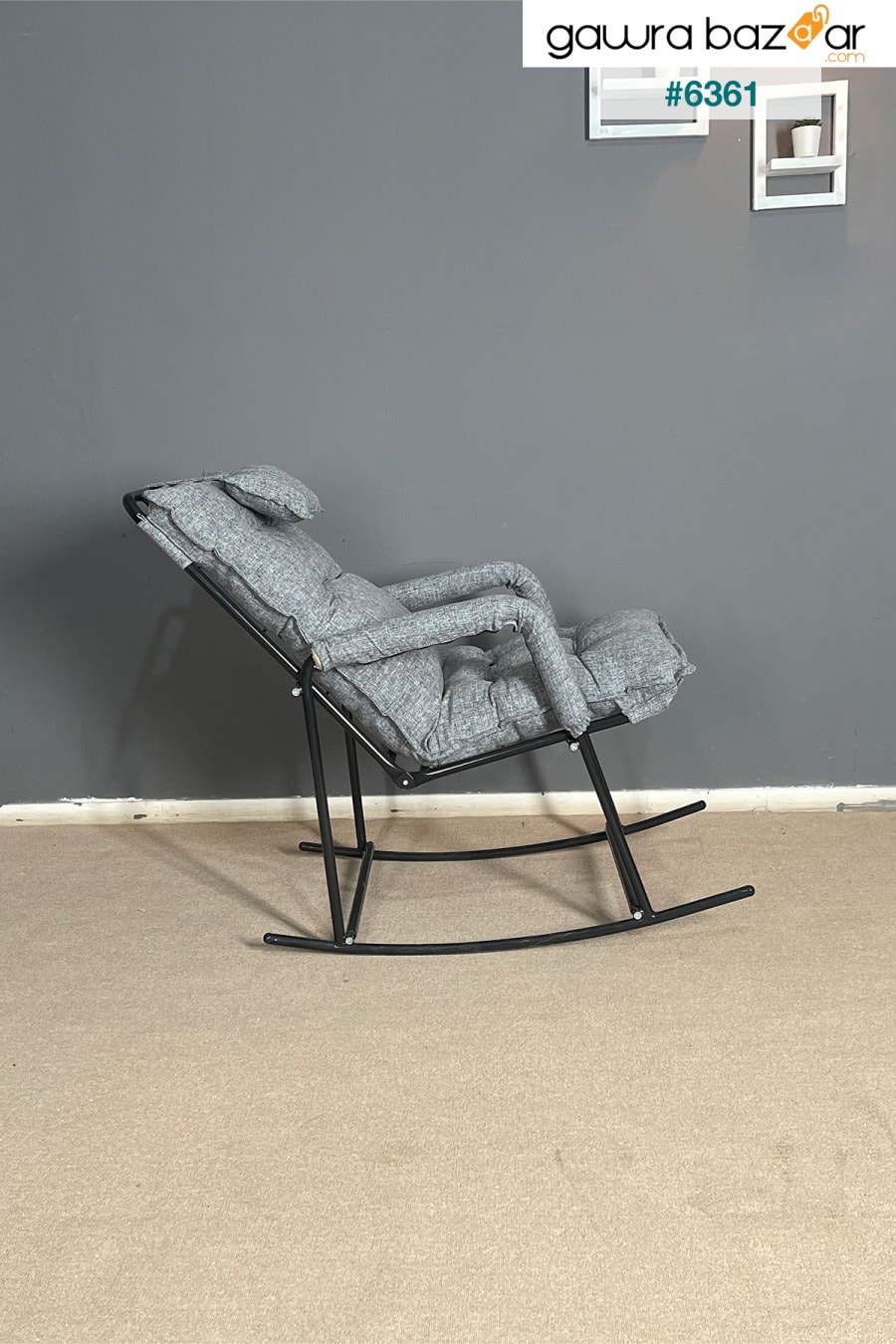 Alice Rocking Chair &amp; Lounge Chair Rocking Chair Tv Chair Gray KANEPY 2