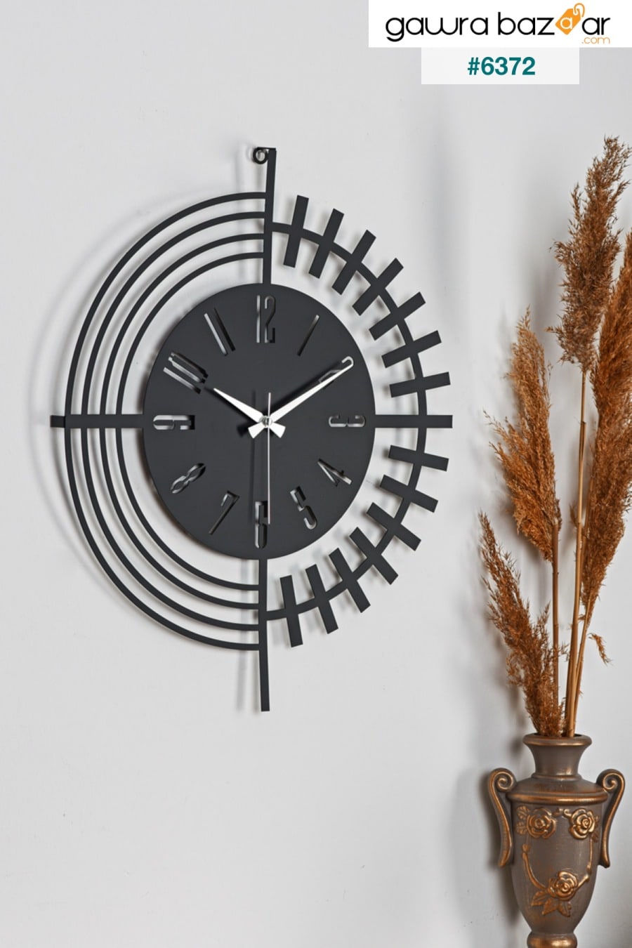 Muyika Dubai مجموعة جديدة من ساعة حائط مزخرفة بمعدن أسود 41x41 سم آلية صامتة Mds-41 Muyika Design 0