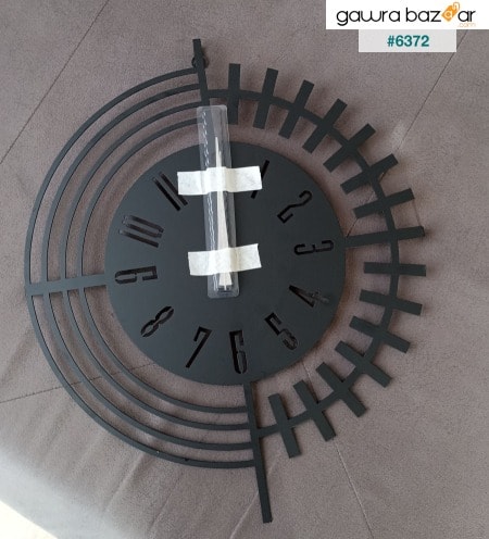 Muyika Dubai مجموعة جديدة من ساعة حائط مزخرفة بمعدن أسود 41x41 سم آلية صامتة Mds-41