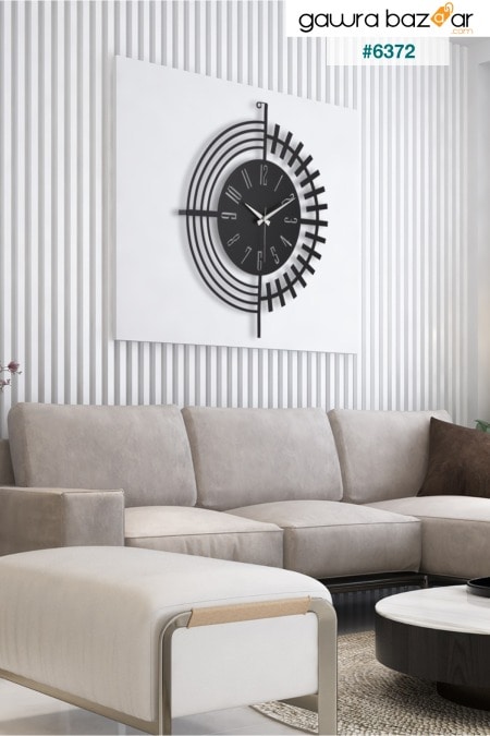 Muyika Dubai مجموعة جديدة من ساعة حائط مزخرفة بمعدن أسود 41x41 سم آلية صامتة Mds-41 Muyika Design 2