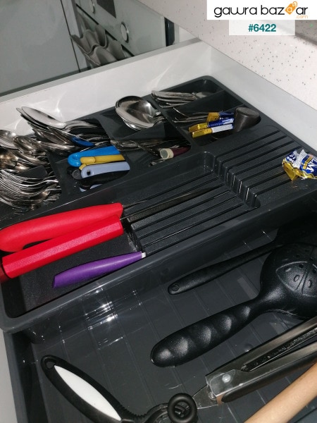 سكين درج ماكسي وأدوات مائدة فحم الإنتراسيت مع منزلق منزلق قابل للتعديل