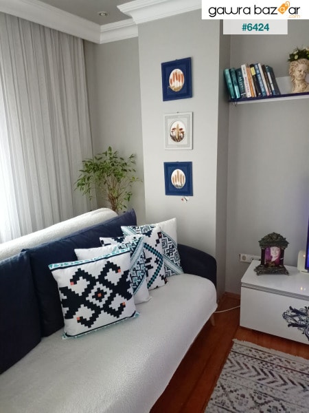 الأزرق العرقية تصميم الرقمية المطبوعة هدية ديكور غطاء وسادة أريكة 4 مقاعد مجموعة غطاء وسادة