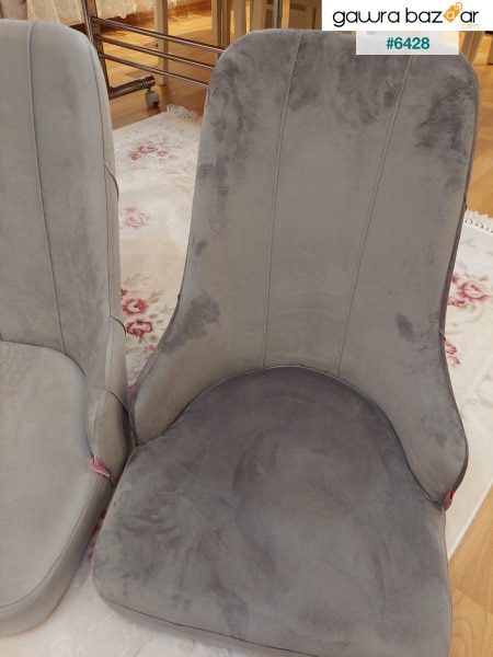 سلسلة Trex ، قماش Babyface من الدرجة الأولى ، كرسي رمادي ، ساق معدنية بيضاء