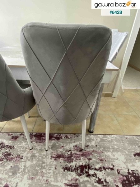 سلسلة Trex ، قماش Babyface من الدرجة الأولى ، كرسي رمادي ، ساق معدنية بيضاء