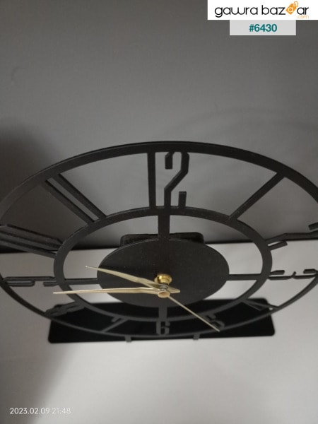 Muyika Bunnela ساعة طاولة معدنية سوداء أعلى 25x23 سم Mms-m