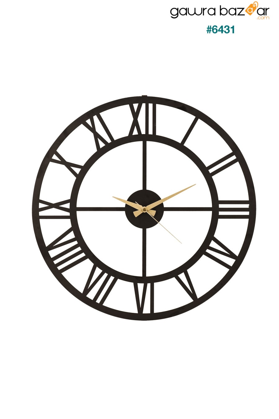 مويكا ساعة حائط معدنية بأرقام رومانية سوداء 50x50 سم Mds-50 Muyika Design 3