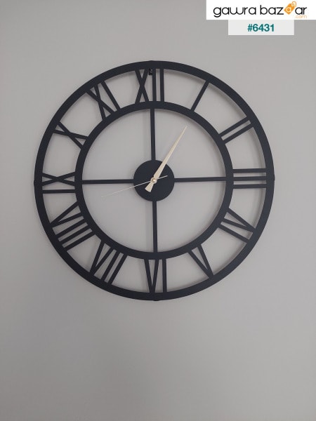 مويكا ساعة حائط معدنية بأرقام رومانية سوداء 50x50 سم Mds-50