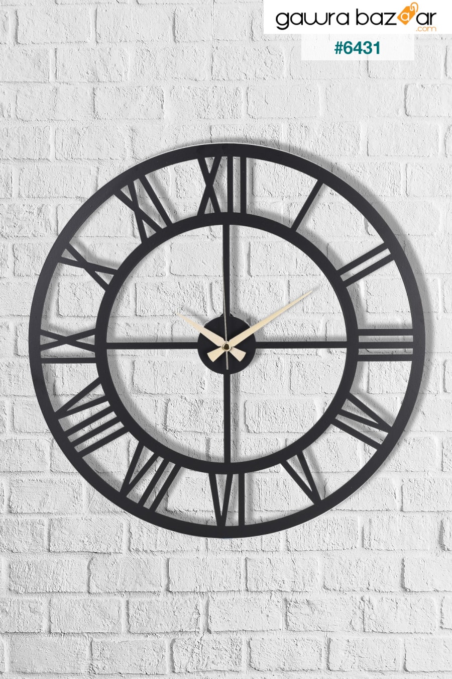 مويكا ساعة حائط معدنية بأرقام رومانية سوداء 50x50 سم Mds-50 Muyika Design 1