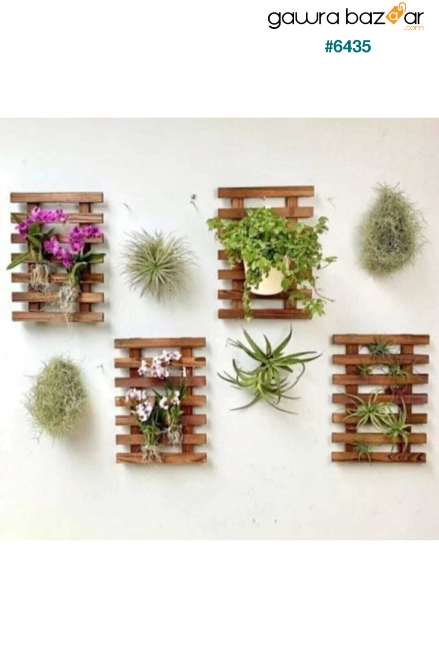 حامل زهور بتصميم ديكور خشبي مكون من 4 مجموعات Çakır Home 0
