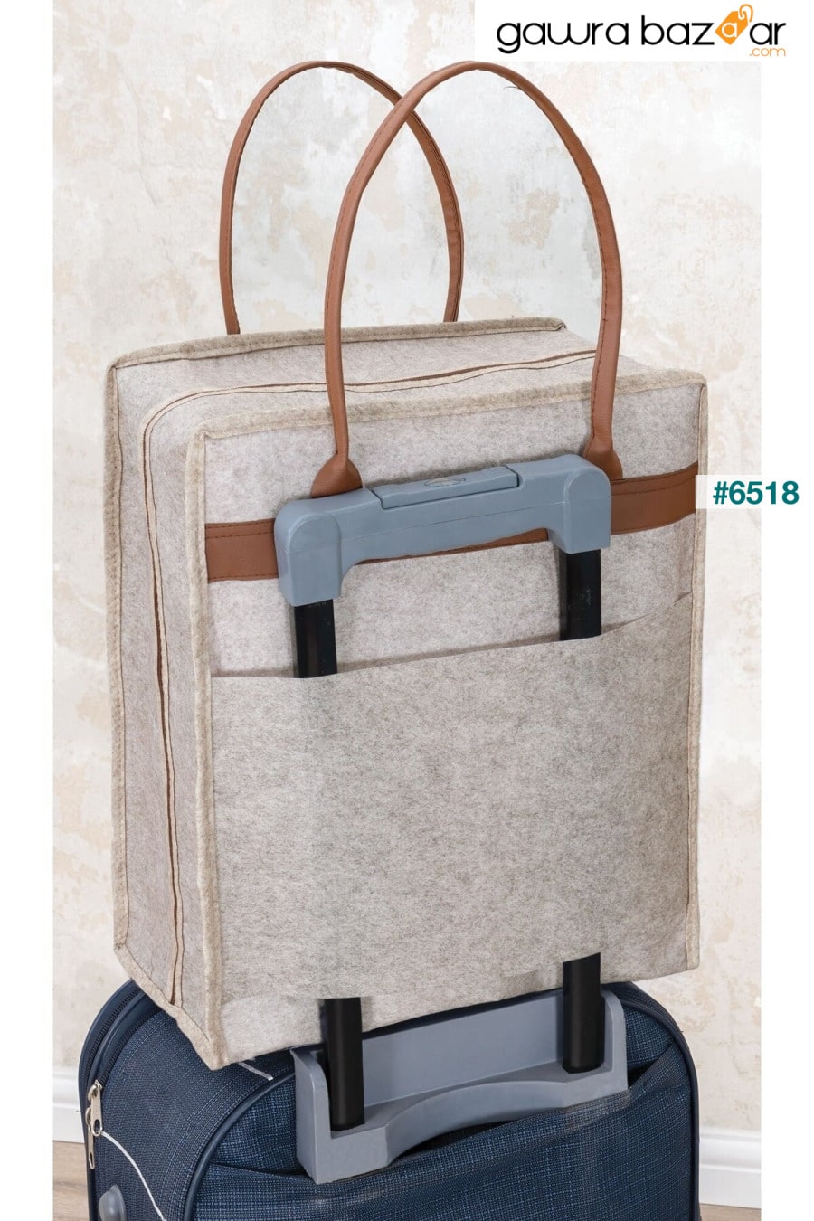 حقيبة أمتعة عملية للسفر مع مقابض جلدية E-LİFE HOME 3