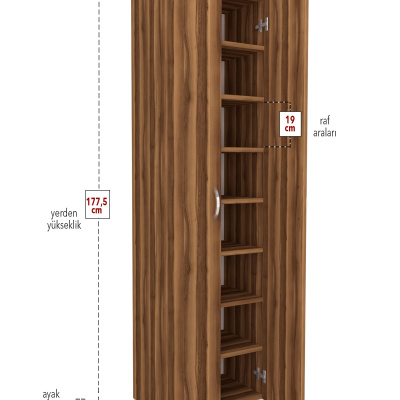 8 أرفف 2 أبواب خزانة مطبخ متعددة الأغراض خزانة حمام خزانة متعددة الأغراض من خشب الجوز