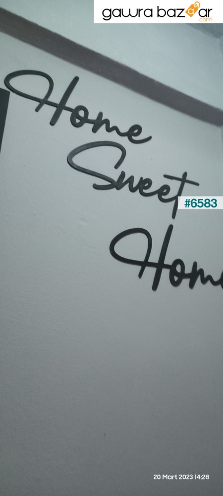 Black Wood Home Sweet Home Graffiti Decor - زخرفة الباب في الردهة للمنزل بالليزر مقطوع 75x45 سم
