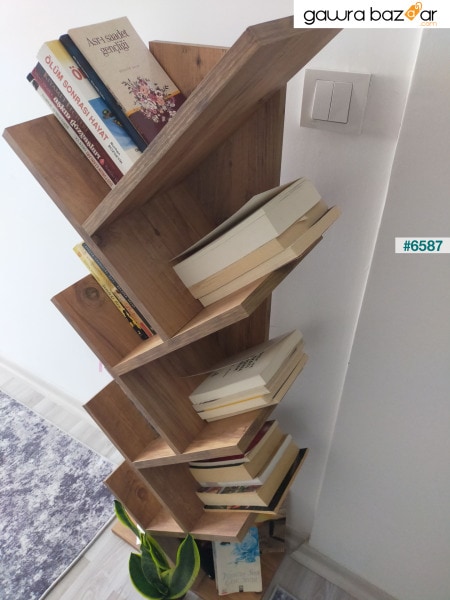 شجرة خزانة الكتب الزخرفية رف الكتب الجرف المنظم رف الكتب الصنوبر