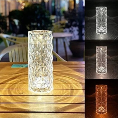 مصباح طاولة الإسقاط الكريستال الماس بقيادة اللمس الاستشعار Usb Charge Bar Restaurant Table Lamp