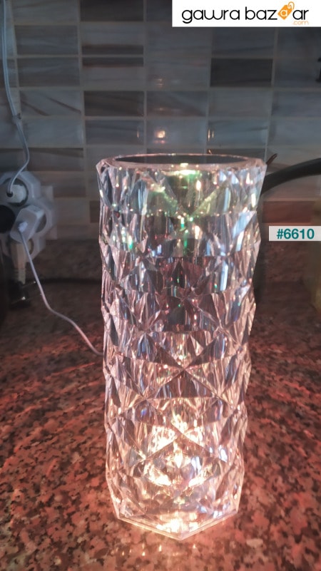 مصباح طاولة الإسقاط الكريستال الماس بقيادة اللمس الاستشعار Usb Charge Bar Restaurant Table Lamp