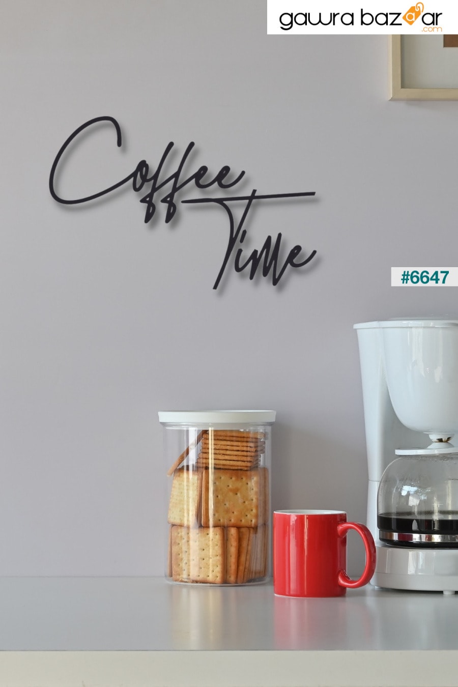 لوحة فنية جدارية على شكل قهوة وقت القهوة من الخشب الأسود لديكور الحائط للمطبخ والمقهى 45x30 سم NT Handmade 0