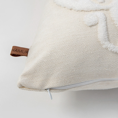 البوهيمي تصميم خاص لكمة لكمة نمط الزخرفية غطاء وسادة رمي كريم دمشقي