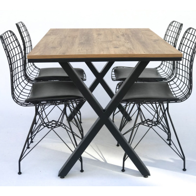 اتلانتك باين - X - ارجل معدنية طاولة مطبخ طاولة طعام وطاولة عمل وشرفة 70 X 110 سم