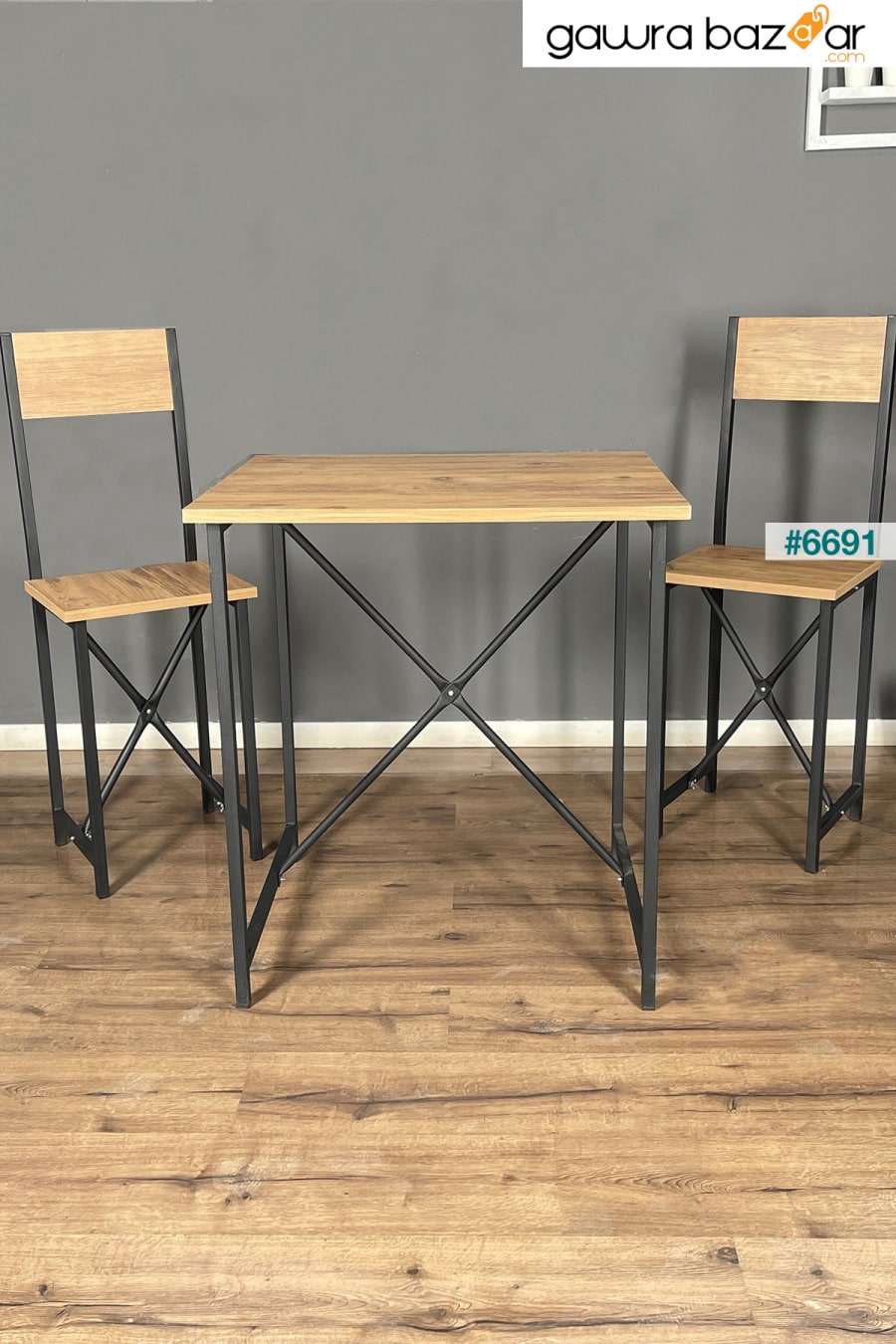 Seguro 2 كرسي و 1 قطعة 60x72 طقم وطاولة بلكون حديقة 60x72 Berta Concept 0