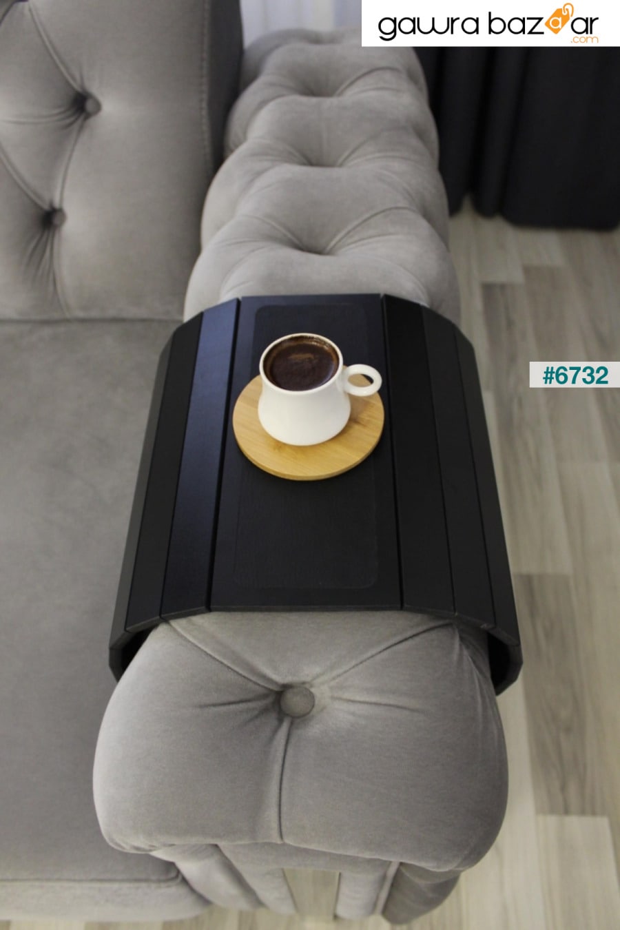 مسند ذراع أريكة مصنوع من الجلد ، طاولة قهوة ، طاولة جانبية للمقعد ، صينية أريكة ، طاولة قهوة محمولة Mobitell 1