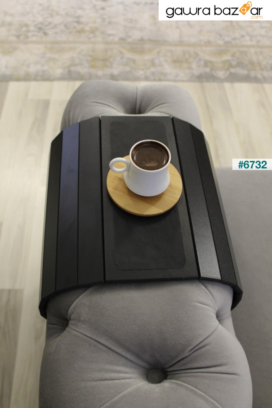 مسند ذراع أريكة مصنوع من الجلد ، طاولة قهوة ، طاولة جانبية للمقعد ، صينية أريكة ، طاولة قهوة محمولة Mobitell 3