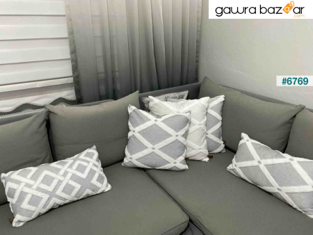 غطاء وسادة بتصميم بوهيمي خاص بنمط لكمة بيلا جراي
