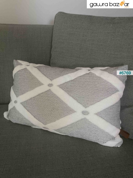 غطاء وسادة بتصميم بوهيمي خاص بنمط لكمة بيلا جراي