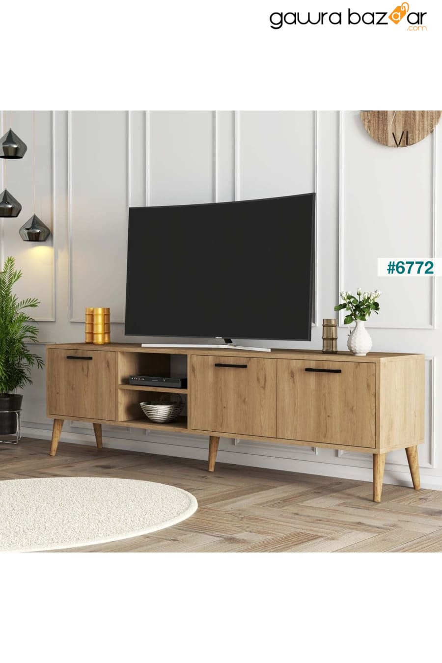Exxen 180 سم (أرجل خشبية) - سلة تليفزيون ملونة 1587 Mezza 0