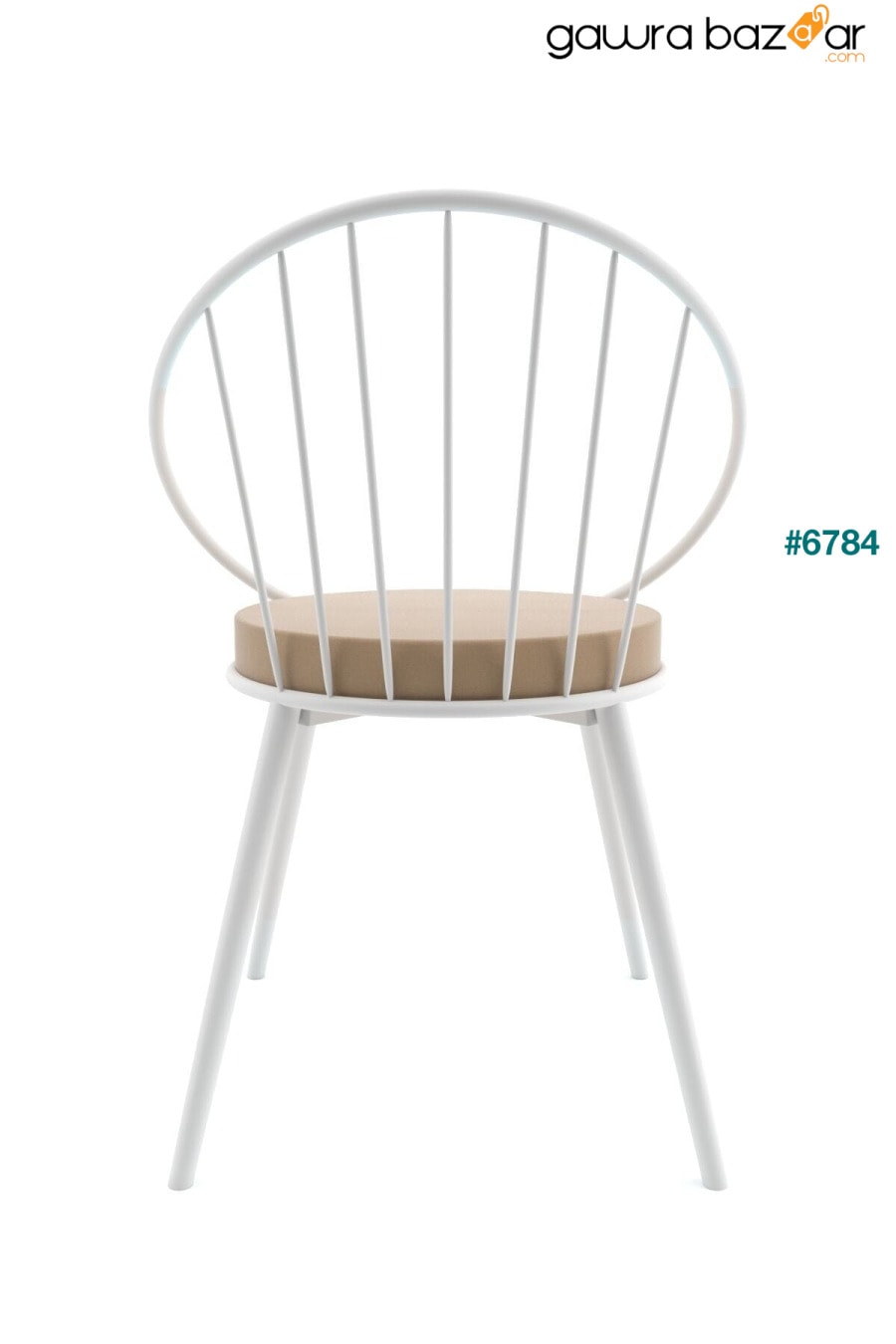 Eylul Metal Wire Chair أبيض بني Evdemo 3