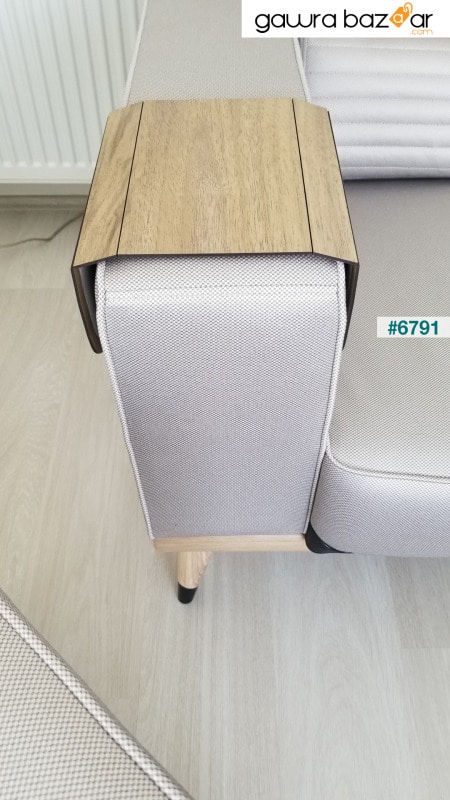 طاولة جانبية خشبية قابلة للطي بحافة المقعد