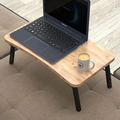 طاولة كمبيوتر محمول طاولة إفطار محمولة قابلة للطي مكتب خشب الصنوبر الأطلسي
