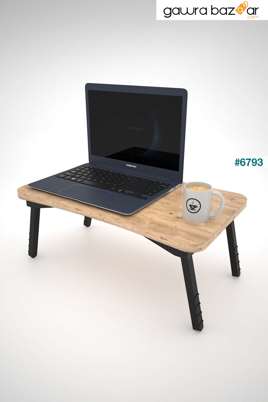 طاولة كمبيوتر محمول طاولة إفطار محمولة قابلة للطي مكتب خشب الصنوبر الأطلسي Mobezzo 1