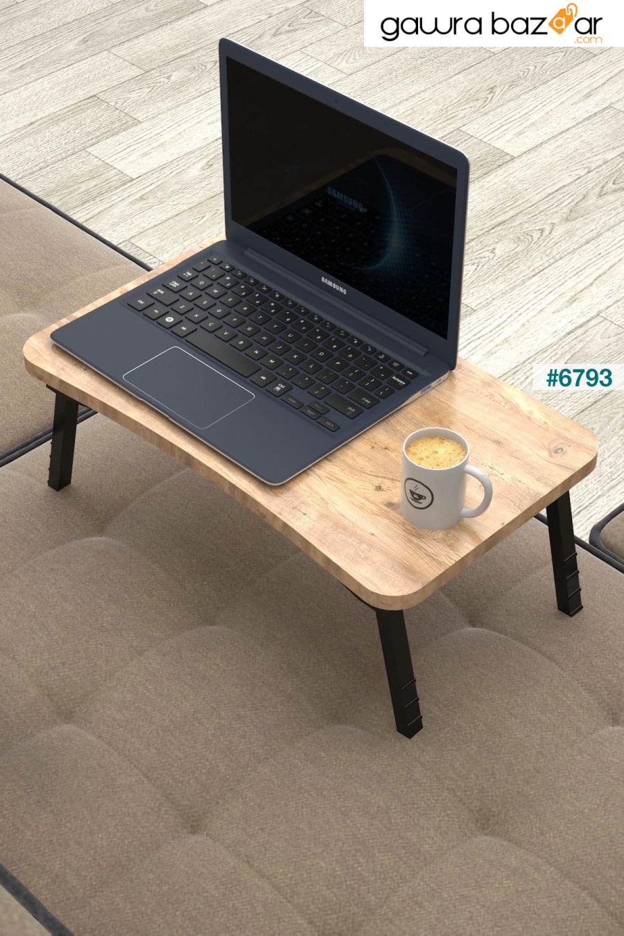 طاولة كمبيوتر محمول طاولة إفطار محمولة قابلة للطي مكتب خشب الصنوبر الأطلسي Mobezzo 0