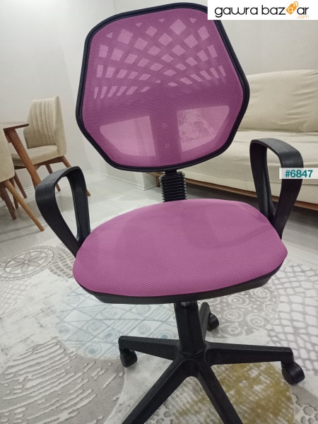 كرسي شبك أسود مريح قابل للدوران متعدد الأغراض قابل للدوران 360 درجة ، كرسي ألعاب ، كرسي مكتب ، كرسي دراسة