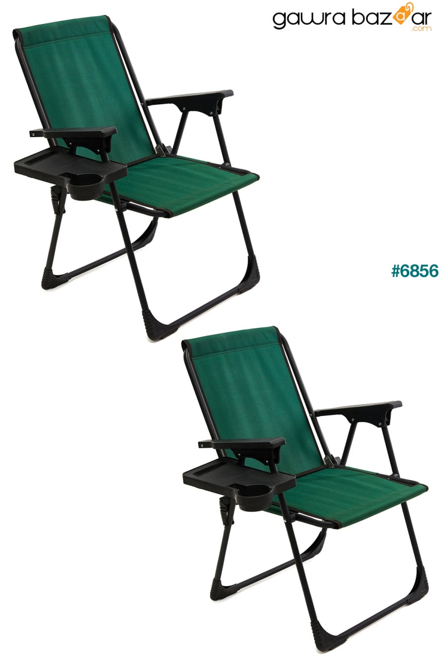 ناتورا 2 قطعة كرسي تخييم قابل للطي كرسي رحلات مستطيل أخضر مع حامل أكواب moniev 0