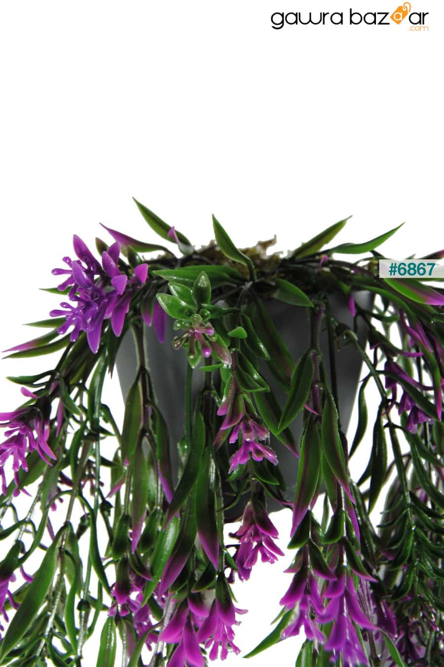 زهرة اصطناعية سوداء بوعاء قلادة فرع كثيفة الأرجواني Lilac Home 3