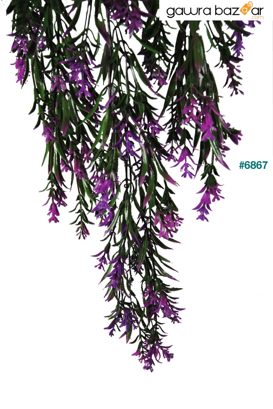 زهرة اصطناعية سوداء بوعاء قلادة فرع كثيفة الأرجواني Lilac Home 1