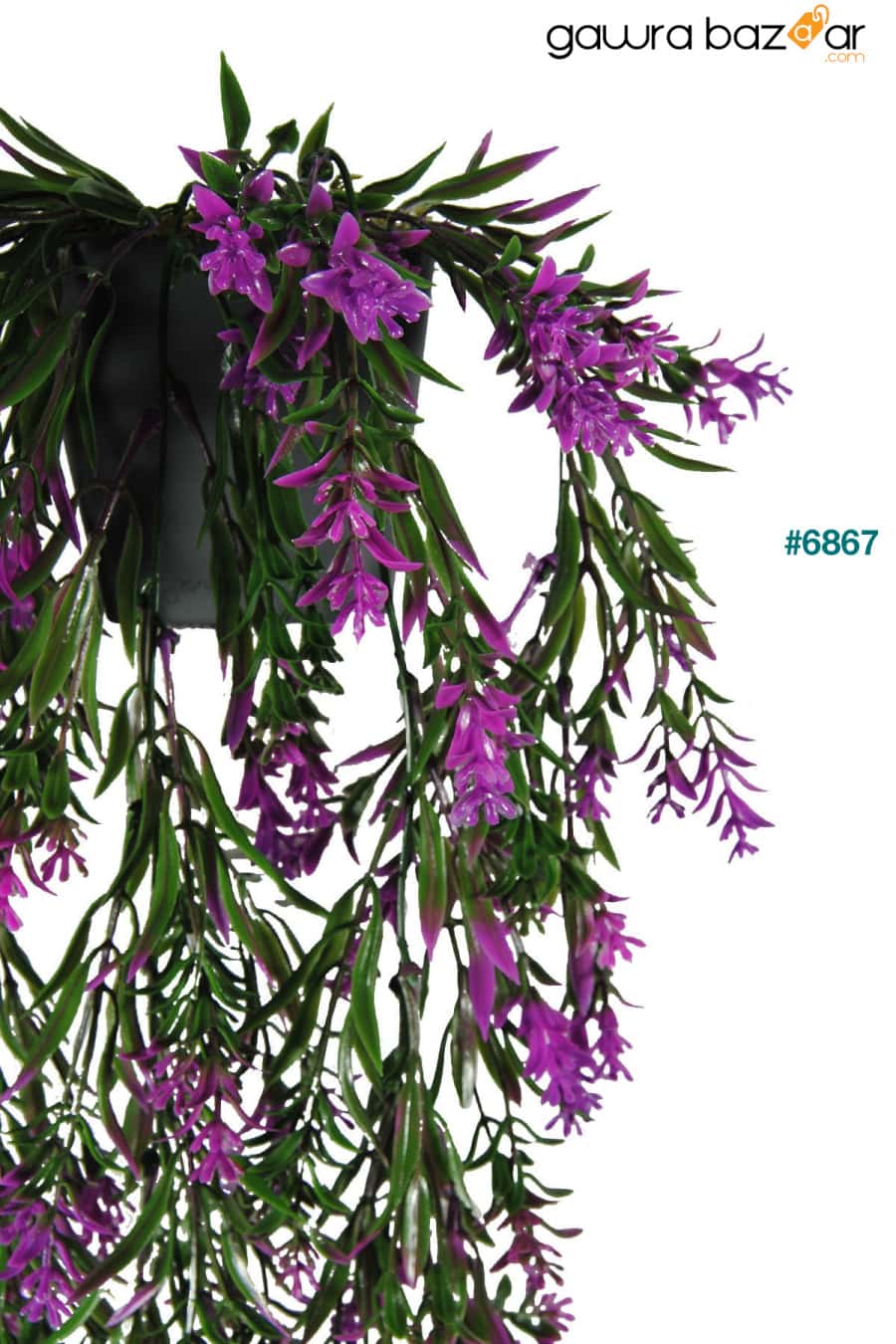 زهرة اصطناعية سوداء بوعاء قلادة فرع كثيفة الأرجواني Lilac Home 2