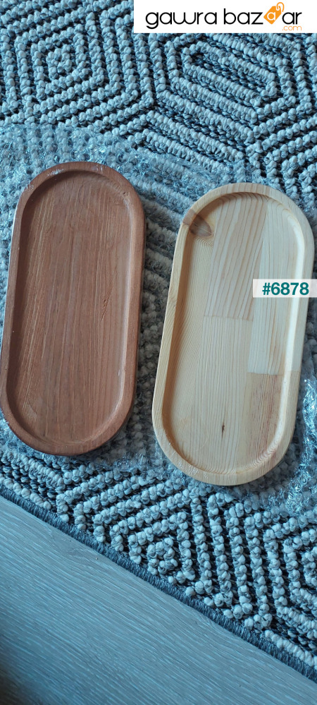 طبق تقديم من الخشب الطبيعي 27 سم