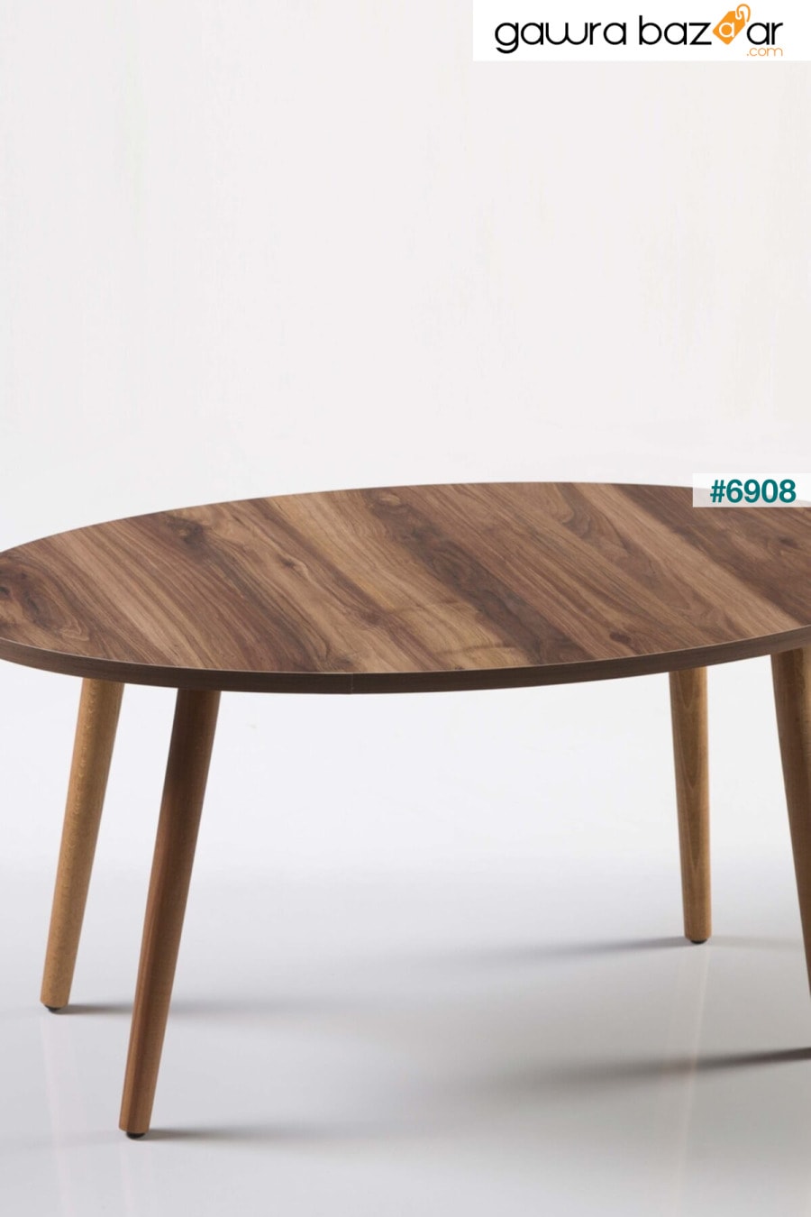طاولة وسط خشبية أرجل مخروطة الجوز Aldın Aldın 2