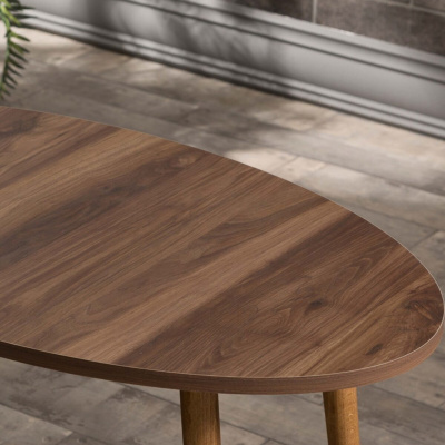 طاولة وسط خشبية أرجل مخروطة الجوز