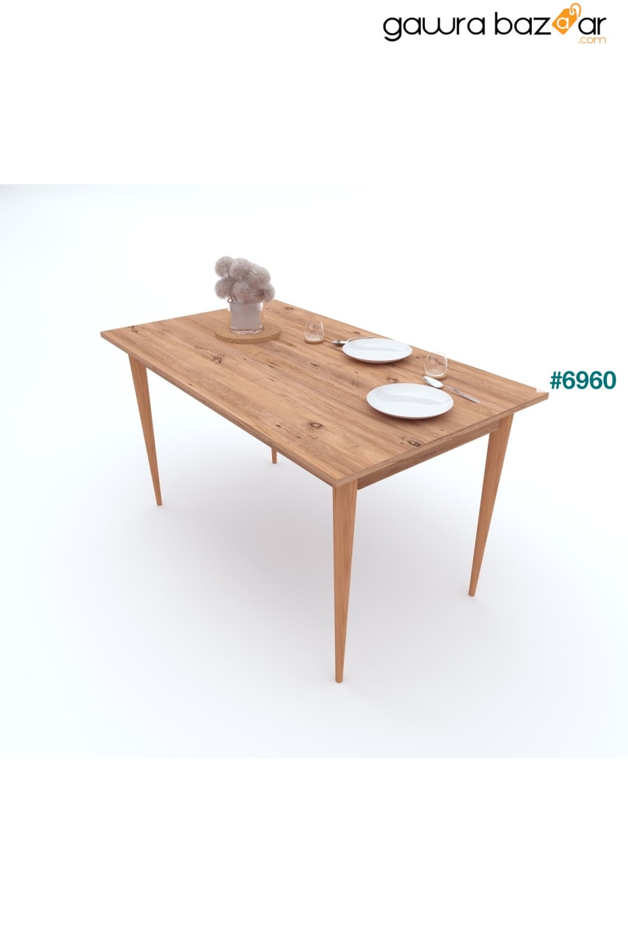 طاولة مطبخ كاريا من خشب الصنوبر الأطلسي 120x67 سم Ankara Mobilya 1