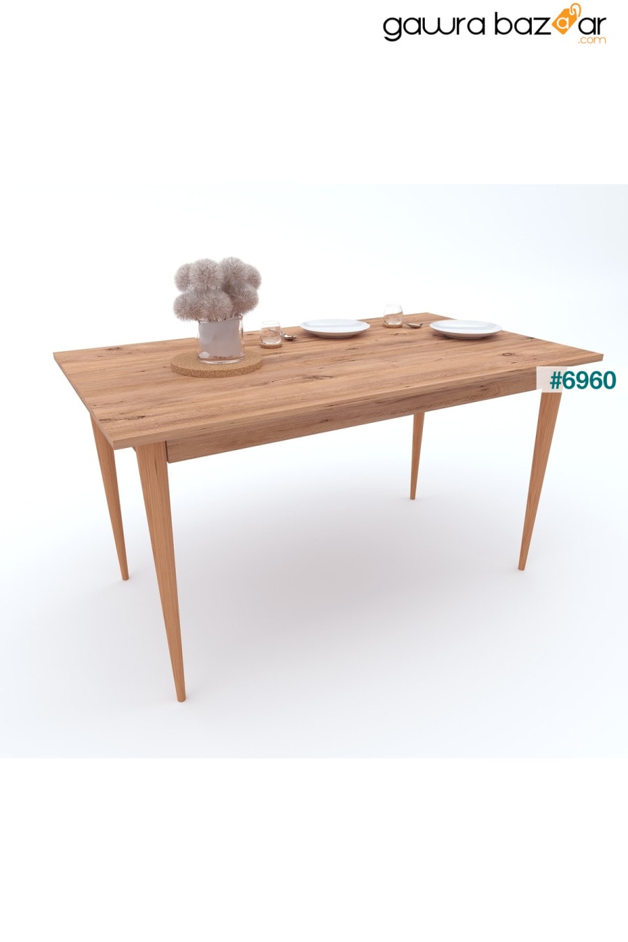 طاولة مطبخ كاريا من خشب الصنوبر الأطلسي 120x67 سم Ankara Mobilya 3