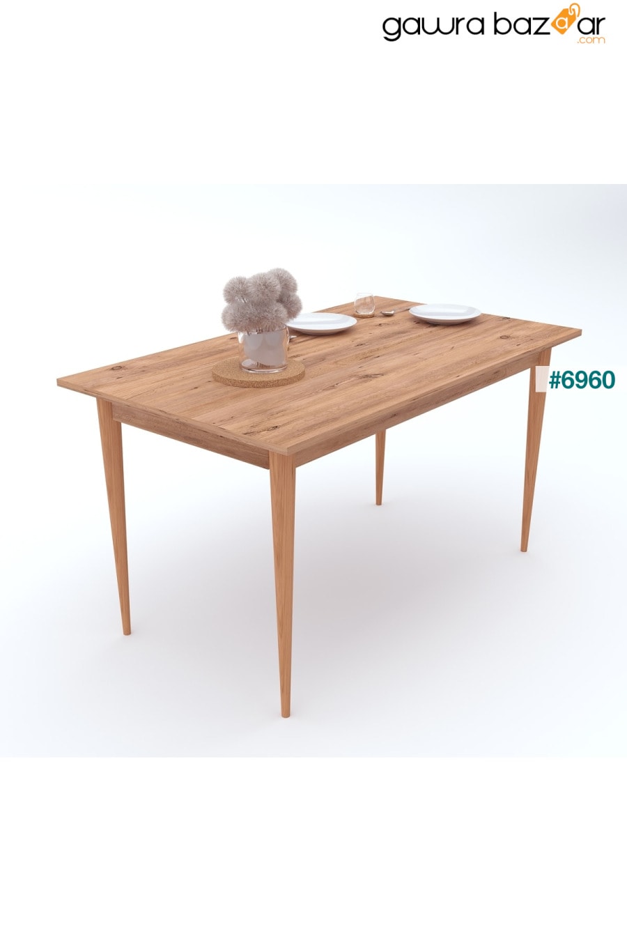 طاولة مطبخ كاريا من خشب الصنوبر الأطلسي 120x67 سم Ankara Mobilya 4